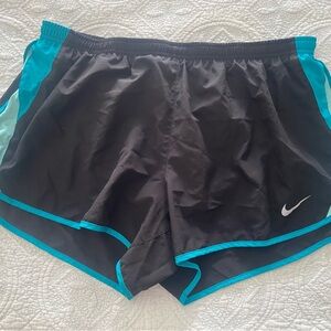 Nike Black and Teal Running Shorts